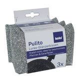 kela Sparkle sponges Pulito 3 Pieces of Polyester in Silver, 12.5 x 8 x 2.5 cm