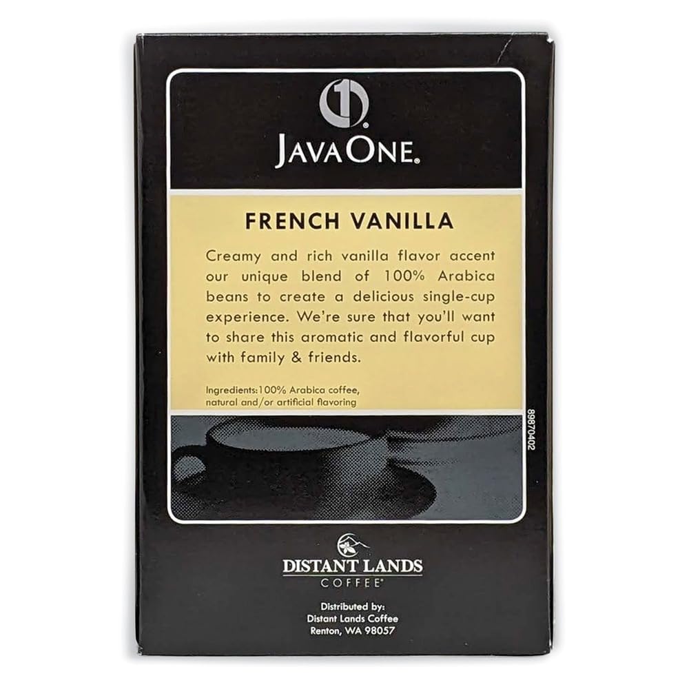 Java One 70400 Coffee Pods, French Vanilla, Single Cup, 14/Box