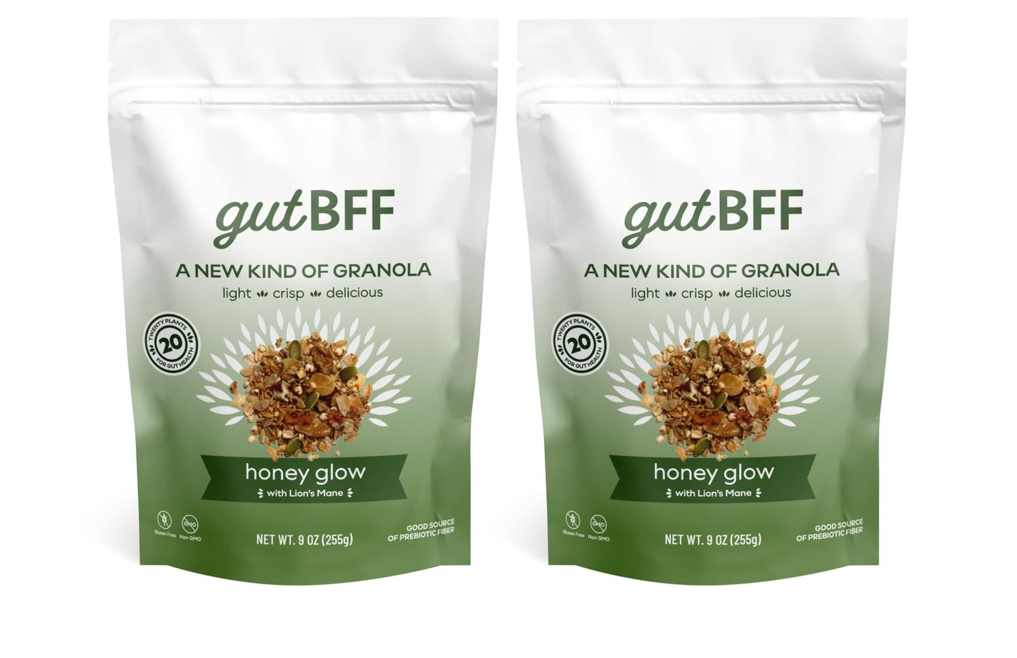 GutBFF Low Sugar Granola - Gluten Free Healthy Granola with Lion’s Mane Mushroom & Baobab Superfruit for Gut Health - 5g Sugar Breakfast Granola