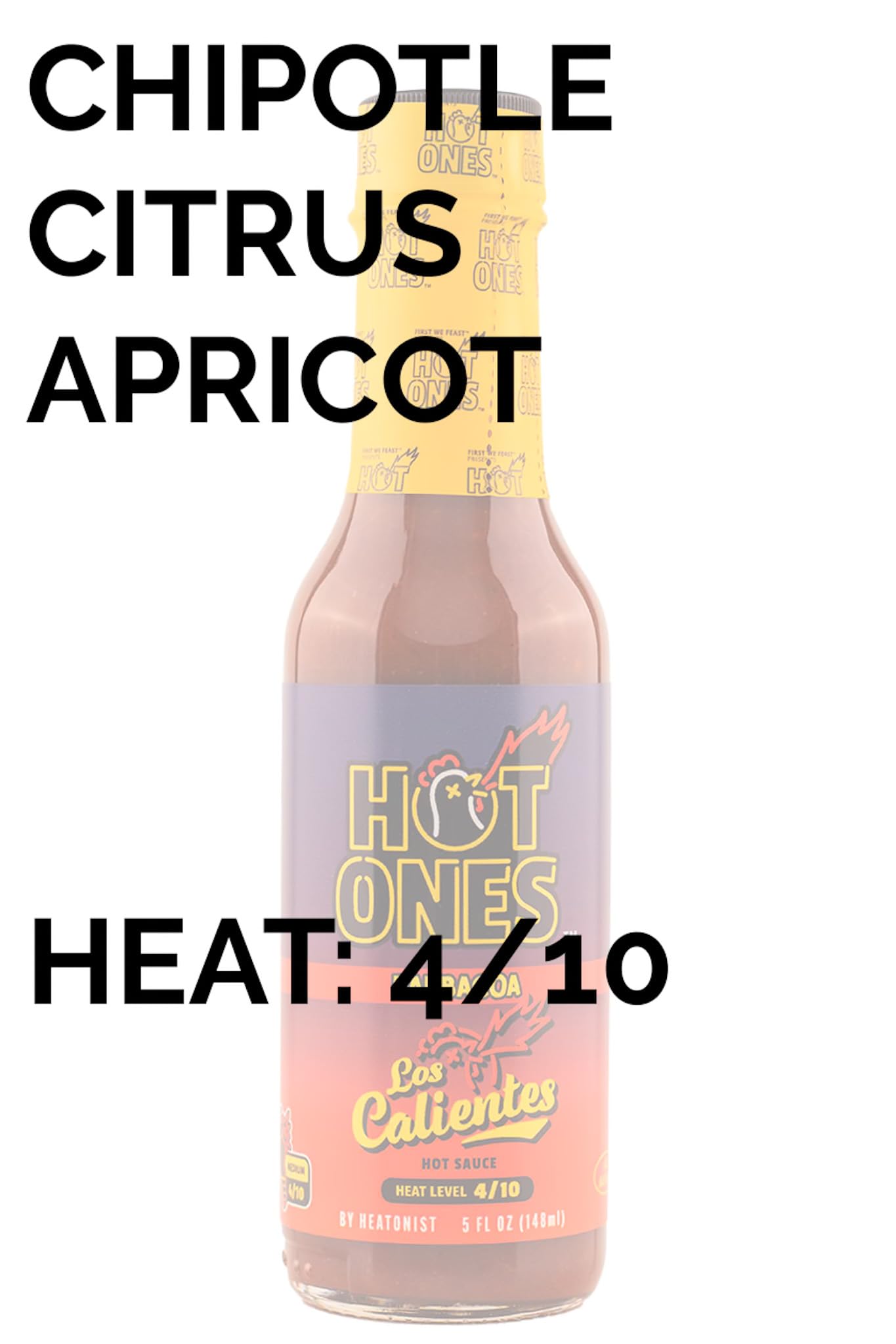 Hot Ones Los Calientes Barbacoa Hot Sauce Made With Natural Ingredients & Powerful Flavors From Smoked Red Jalapeno, Chipotle & Habanero Peppers, 5 fl