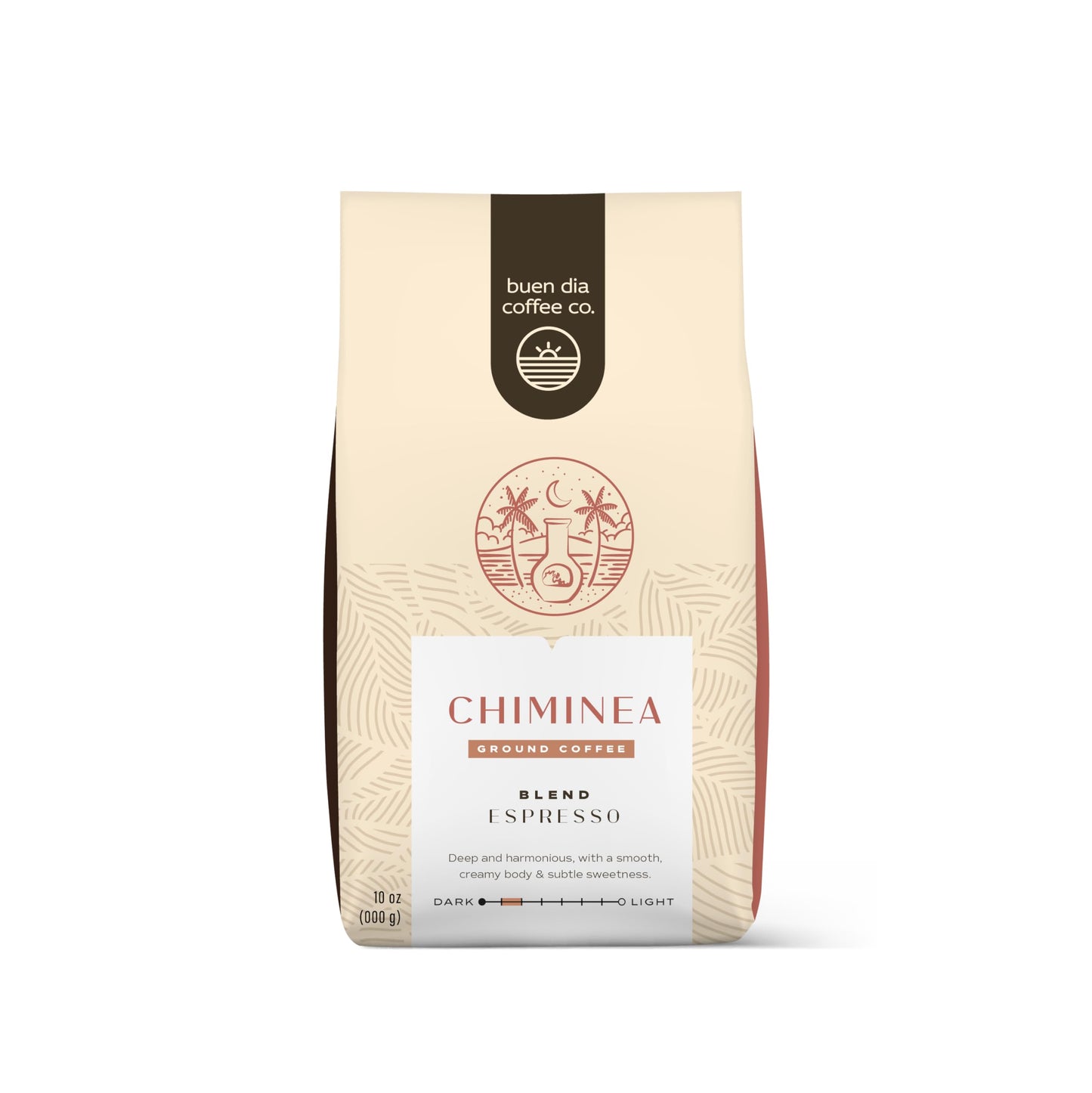 Buen Dia Coffee Co. Espresso Blend Ground Coffee, 10 Ounce - Certified Organic, Fairtrade Coffee