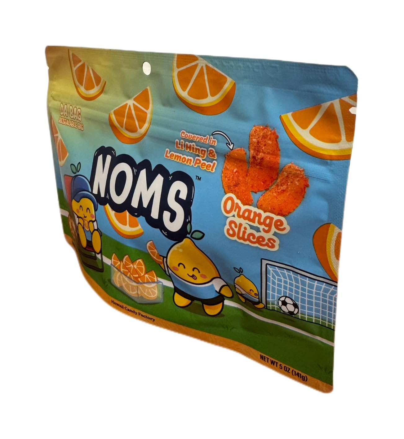 NOMS Li Hing & Lemon Peel Gummy Orange Slices - Sweet & Tangy Hawaiian Treat, 5 oz (141g)