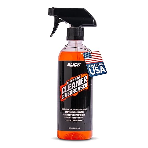 Slick Products Heavy-Duty Cleaner & Degreaser - Professional Strength Citrus Formula for Tires, Wheels, Engines, Chains & Tough Grime - Ready to Use