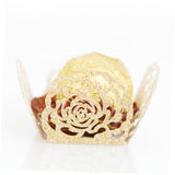 Amosfun 50Pcs Decorative Chocolate Paper Holders Hollow Truffle Cups for Party and Wedding Table Centerpieces Elegant Candy Wrapping Papers Glittering