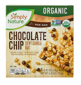 Simply Nature Organic Chewy Granola Bars - 2 Boxes (Chocolate Chip & Vanilla Chip) Set of 10