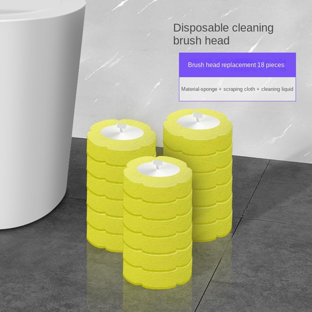 KAHIOE 54 Counts Toilet Brush Disposable Refills, Cleaning Bowl Wand Bathroom Cleaner Refill Heads(54pcs Different Fragrance Refills)
