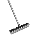 Fuller Brush Rubber Broom - for Carpets Floors Stairs Upholstery - Electrostatic Action Removes Pet Hair Lint Fuzz Dirt Particles - Built-in Squeegee