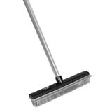 Fuller Brush Rubber Broom - for Carpets Floors Stairs Upholstery - Electrostatic Action Removes Pet Hair Lint Fuzz Dirt Particles - Built-in Squeegee