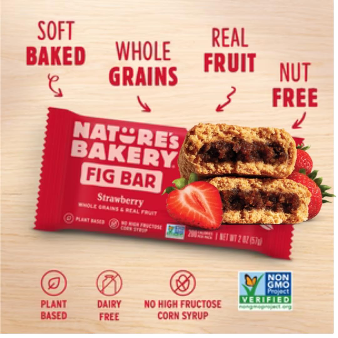 Nature’s Bakery Fig Bars Variety Pack, 28 Count (4 Bars per Pack, 7 Flavors: Strawberry, Blueberry, Raspberry, Apple Cinnamon, Original Fig, Peach