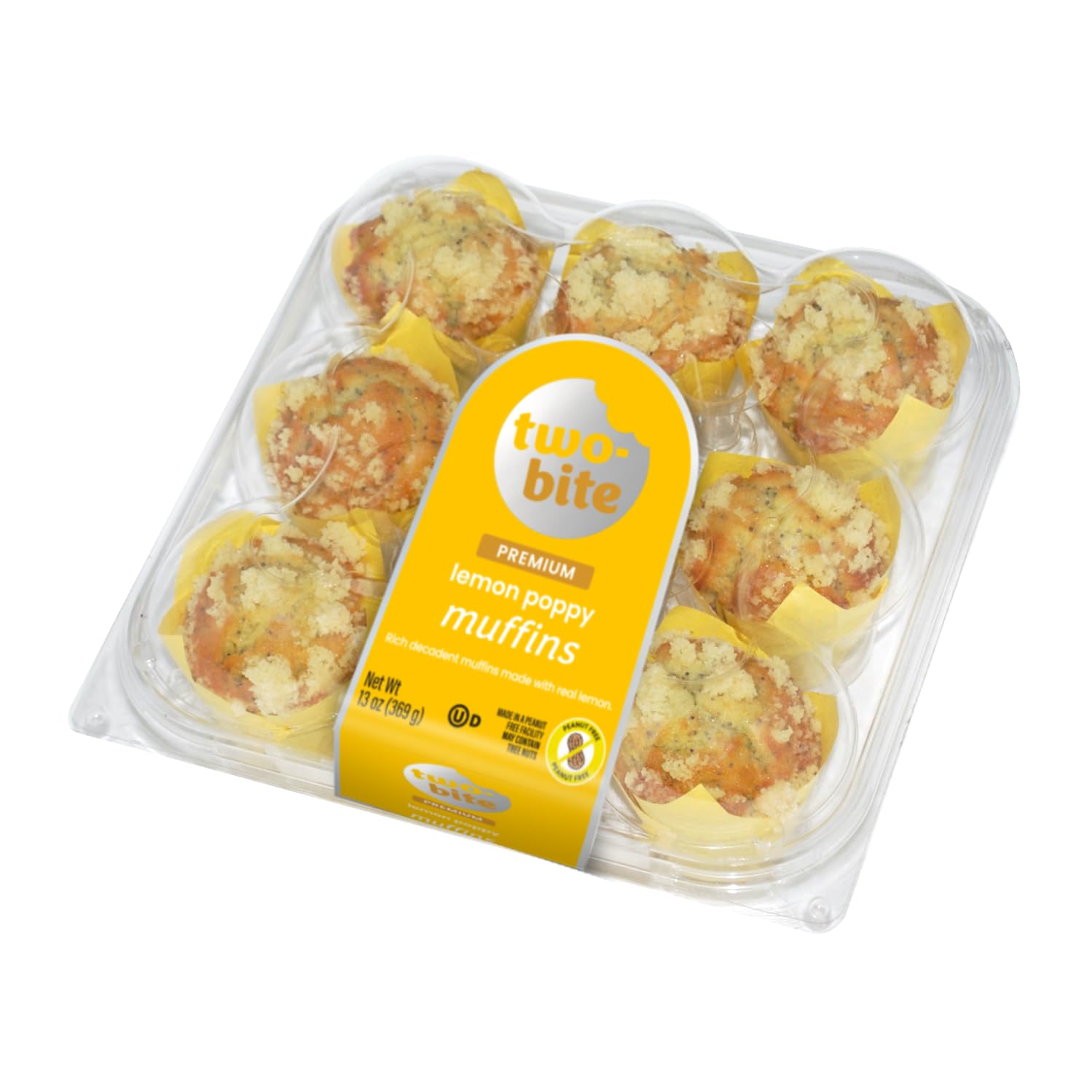 two-bite Lemon Poppy Muffins, 9ct, Frozen