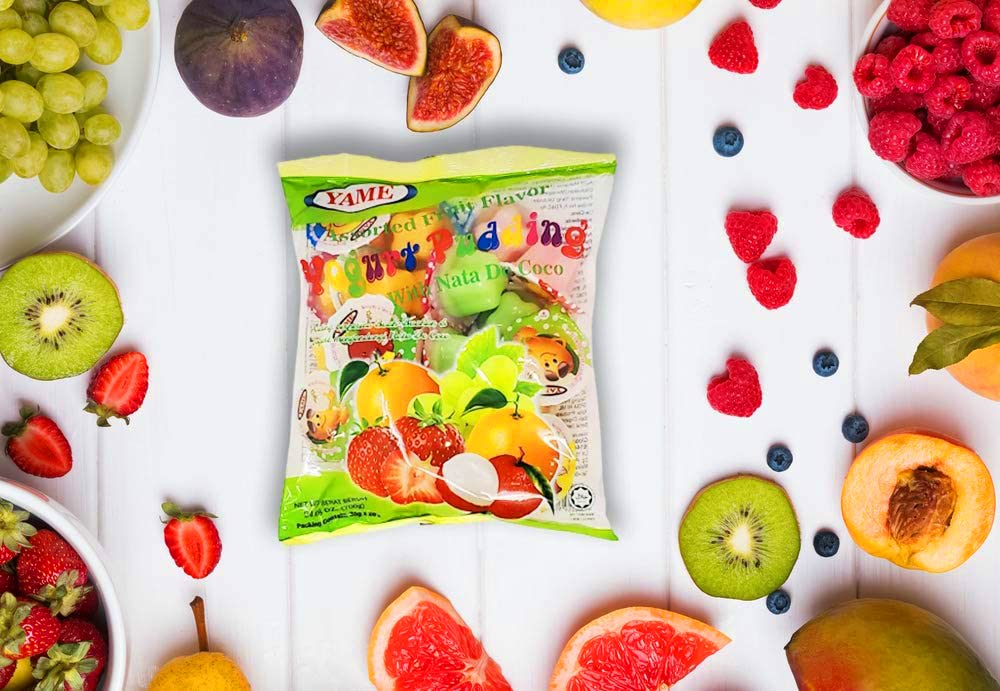 700g 24.6 oz Yame Halal Assorted Pudding Cups with Nata De Coco Bag