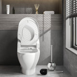 Eviva Elegant Round Toilet Bowl Brush and Holder - Metal Toilet Brushes for Bathroom with Holder - Modern Toilet Bowl Cleaner Brush Accent Piece