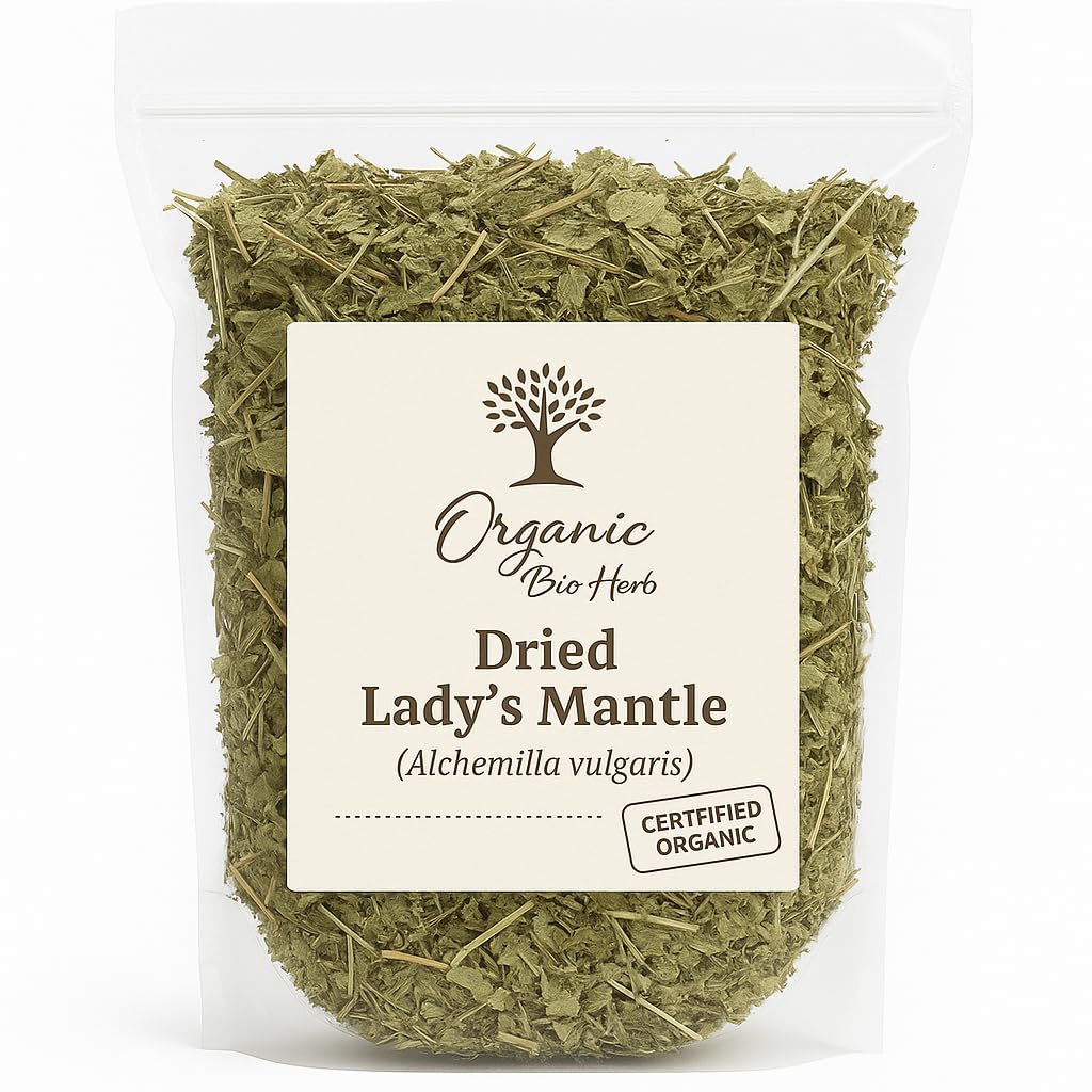 Organic Bio Herbs-Organic Dried Lady's Mantle Herb | Loose Leaf, Natural, Premium Quality | Herbal Tea & Remedies | Alchemilla vulgaris | Handpicked