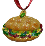 Muffaletta Italian Sandwich Christmas Mardi Gras Tree Ornament Sicilian Bourbon Street New Orleans po boy Olive French Quarter