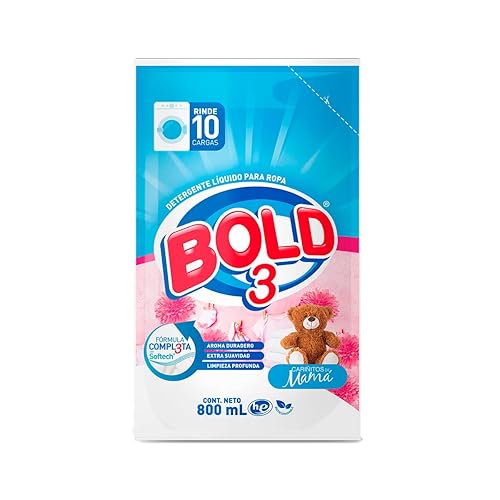 Bold 3 Liquid Laundry Detergent, Cariñitos de Mamá Scent, 800mL, 3 Pack