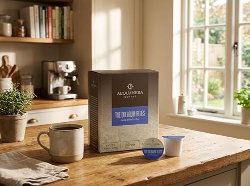 Acquanera Coffee - The Doldrum Blues, Decaf Blend Coffee - 100% Arabica - Single Serve Coffee Pods Compatible With K-cup Brewers - 24 count