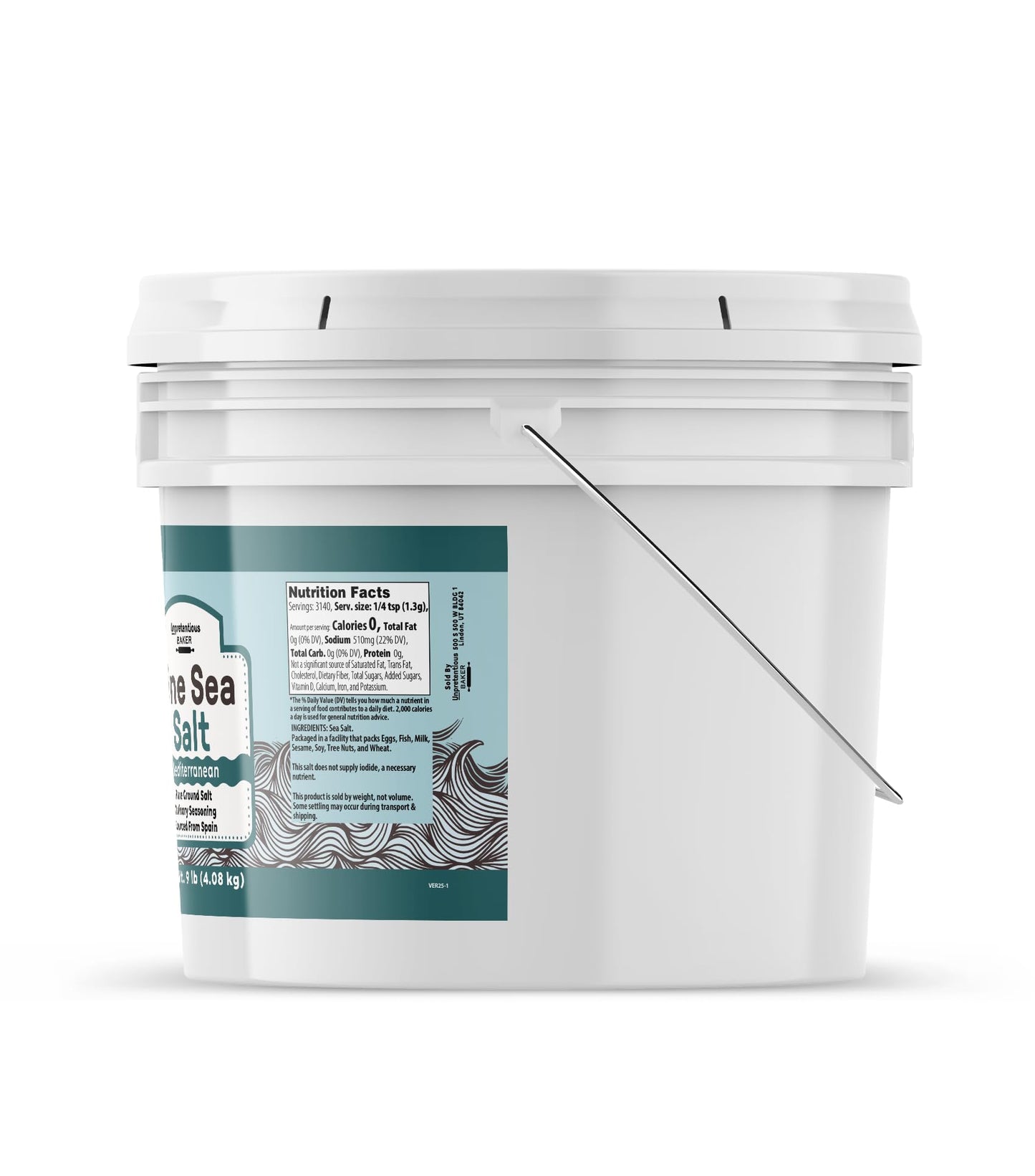 Unpretentious Fine Sea Salt (1 Gallon), Pure Evaporated Mediterranean Sea Salt