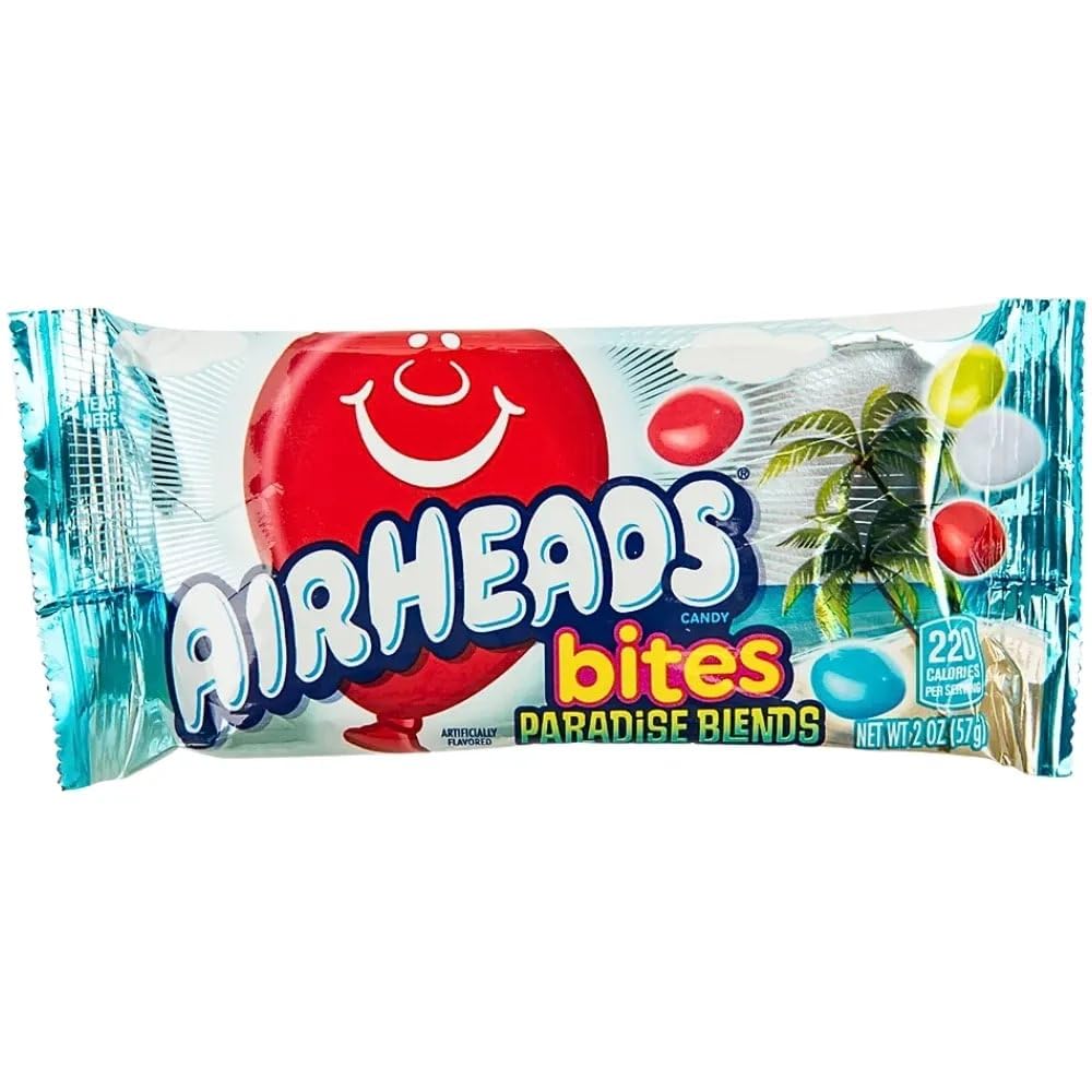 Airheads Candy Bites, Paradise Blends Flaovr, Non Melting, Party, Concessions, Office, 2 Ounce (Pack of 18)
