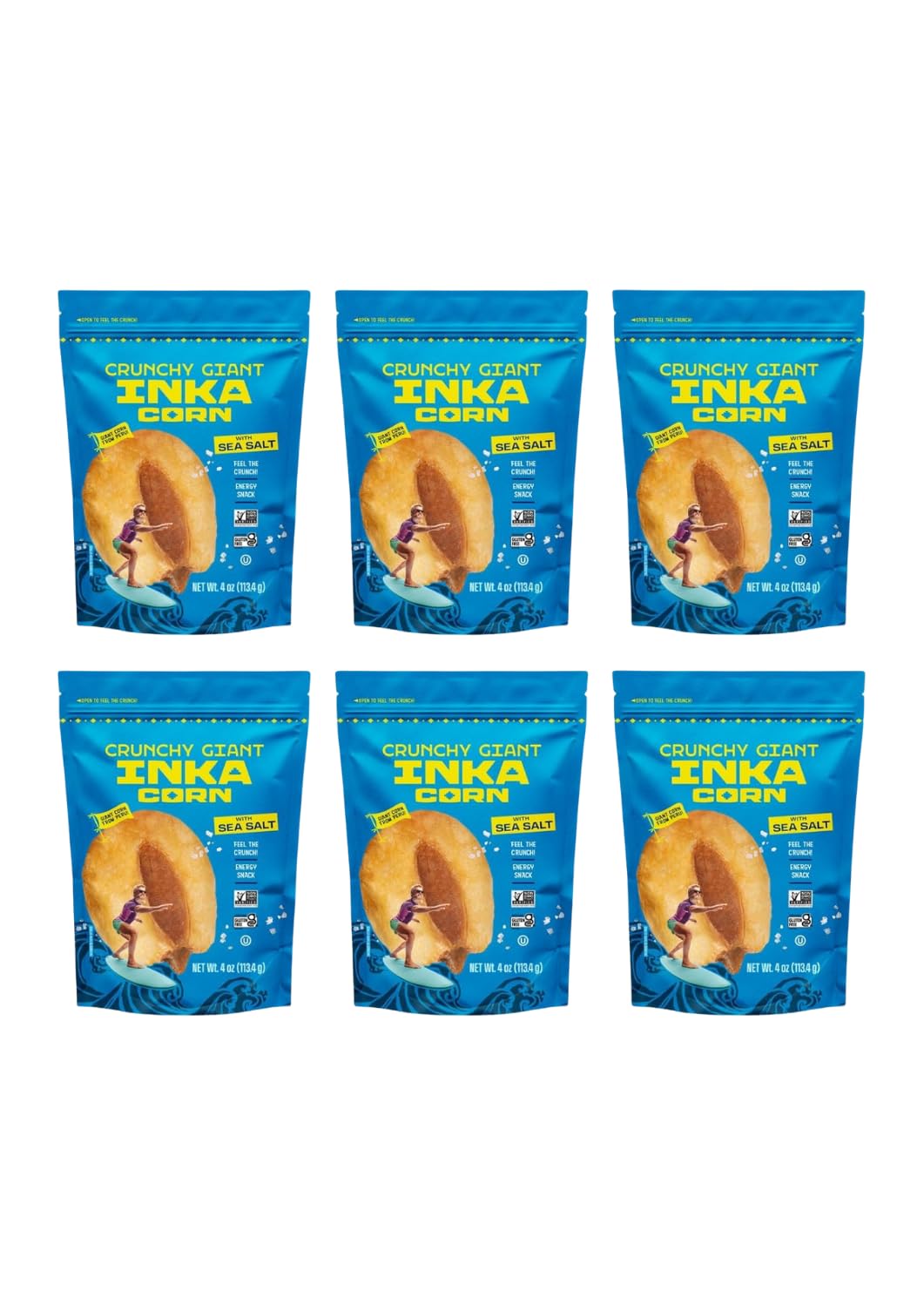 Inka Corn Nuts, Gluten Free Roasted Giant Corn, Original Flavor, 4-Ounce (Pack of 6)