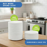 Urban Box Co. 9 Inch 3 Compartment Paper Plates - 150 Pack Heavy-Duty & Sturdy Sectional Compostable Dinner Plates, Perfect for Everyday Use