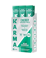 Karma Energy Hydration Packets - 6 Pack, Melon Dragonfruit Drink Mix with Cognizin® Nootropics, Vitamins & Immune Support, Low Calorie