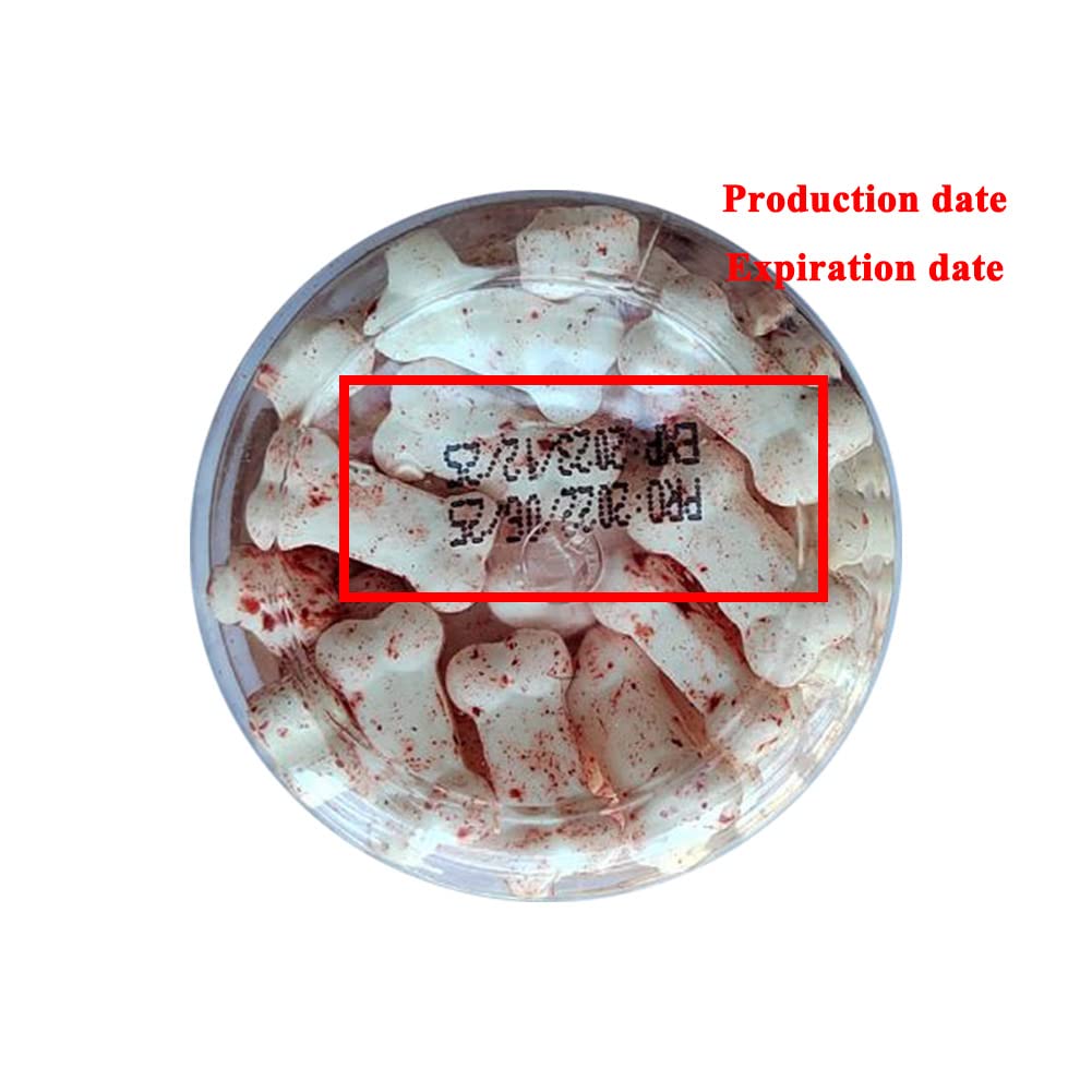 1 Bottle Bloody Red Dog Bones Candy Cake Cupcake Toppers Cookie Decorations Edible Dessert Sprinkles for Halloween Christmas Cake Cupcakes Decoration