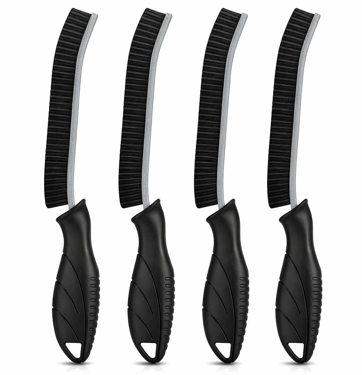 Cadley Cleaning Brush Set of 4, Cleaning Brushes for Household Use, Grout Cleaner Brush with Long Handle, Gap Cleaning Tool, Hard Bristle Brushes