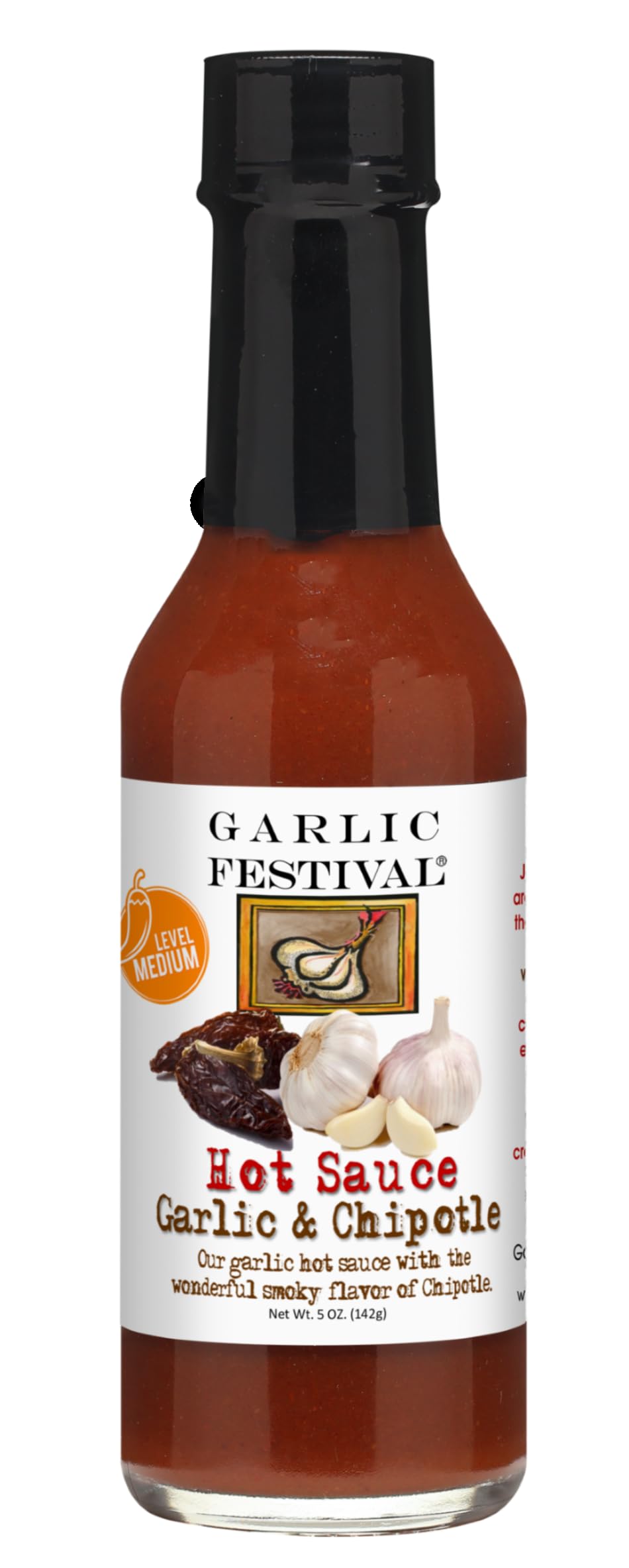 Garlic Festival Garlic & Chipotle Hot Sauce Net. Wt. 5 oz.