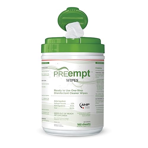 PreEmpt Wipes, 160 Count, Hospital Grade One-Step Surface Cleaner, and Disinfectant