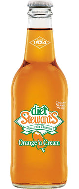 Diet Stewart's Orange 'n Cream Soda, 12 fl oz (24 Glass Bottles)