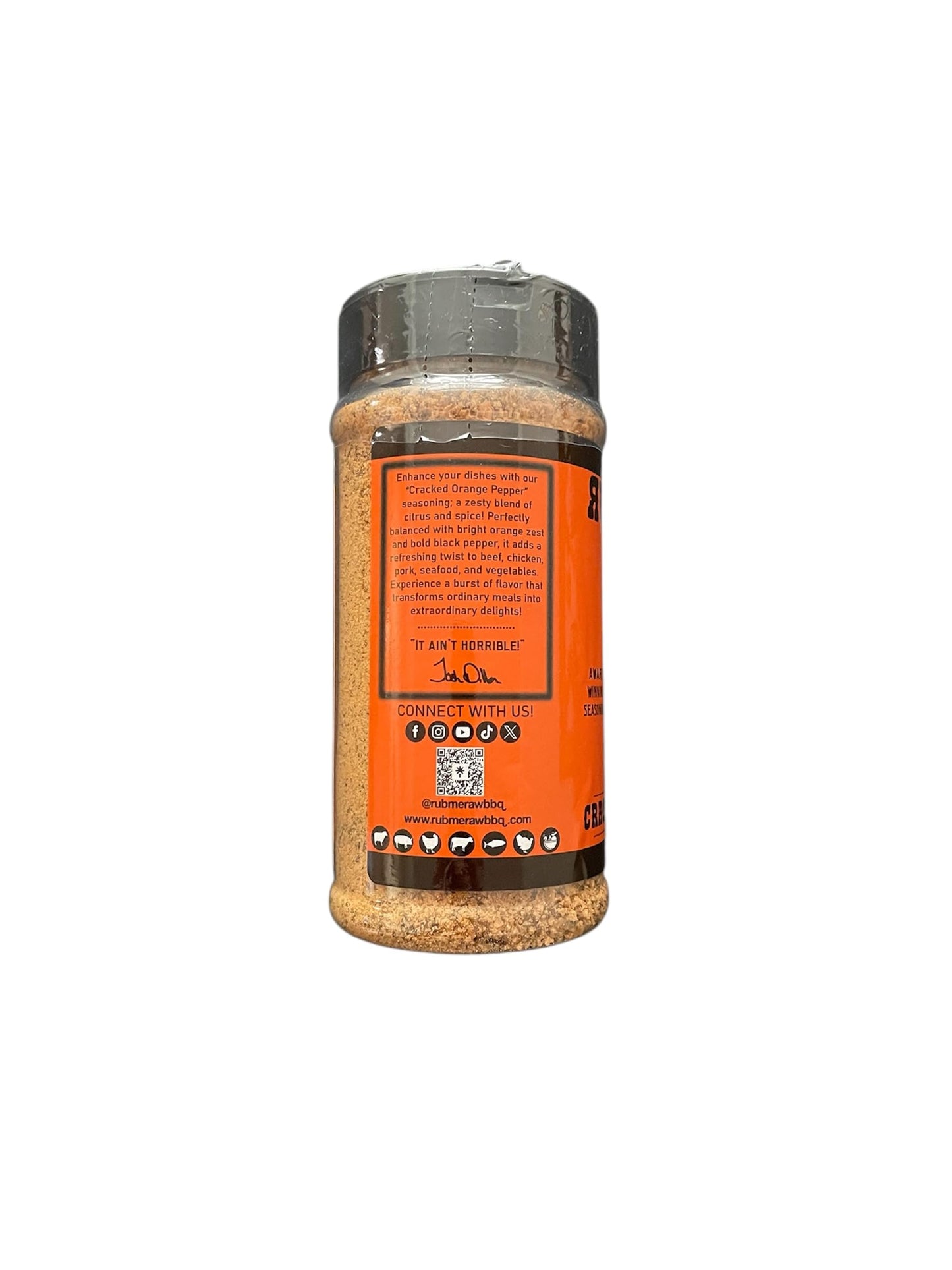 Rub Me Raw Cracked Orange Pepper Seasoning, Steak, Fish, Beef, Chicken, Shrimp, Jerky and More, Replace Lemon Pepper with a Flavor Explosion, No MSG