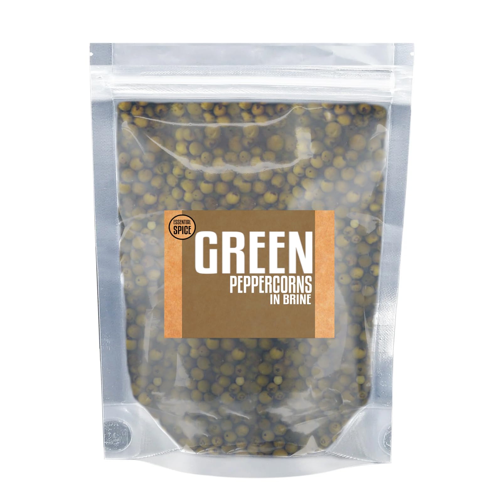 Essential Spice Green Peppercorns in Brine, 115 oz - Mellow, Tangy & Savory Flavor - Pickled Green Pepper for Sauces, Steaks, Marinades & Gourmet