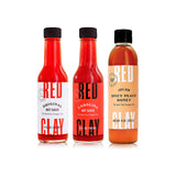 Red Clay All-Star Variety Pack - Spicy Peach Hot Honey, Original Hot Sauce & Carolina Hot Sauce - Gluten Free - Chef-Crafted - Ships in Red Clay Gift