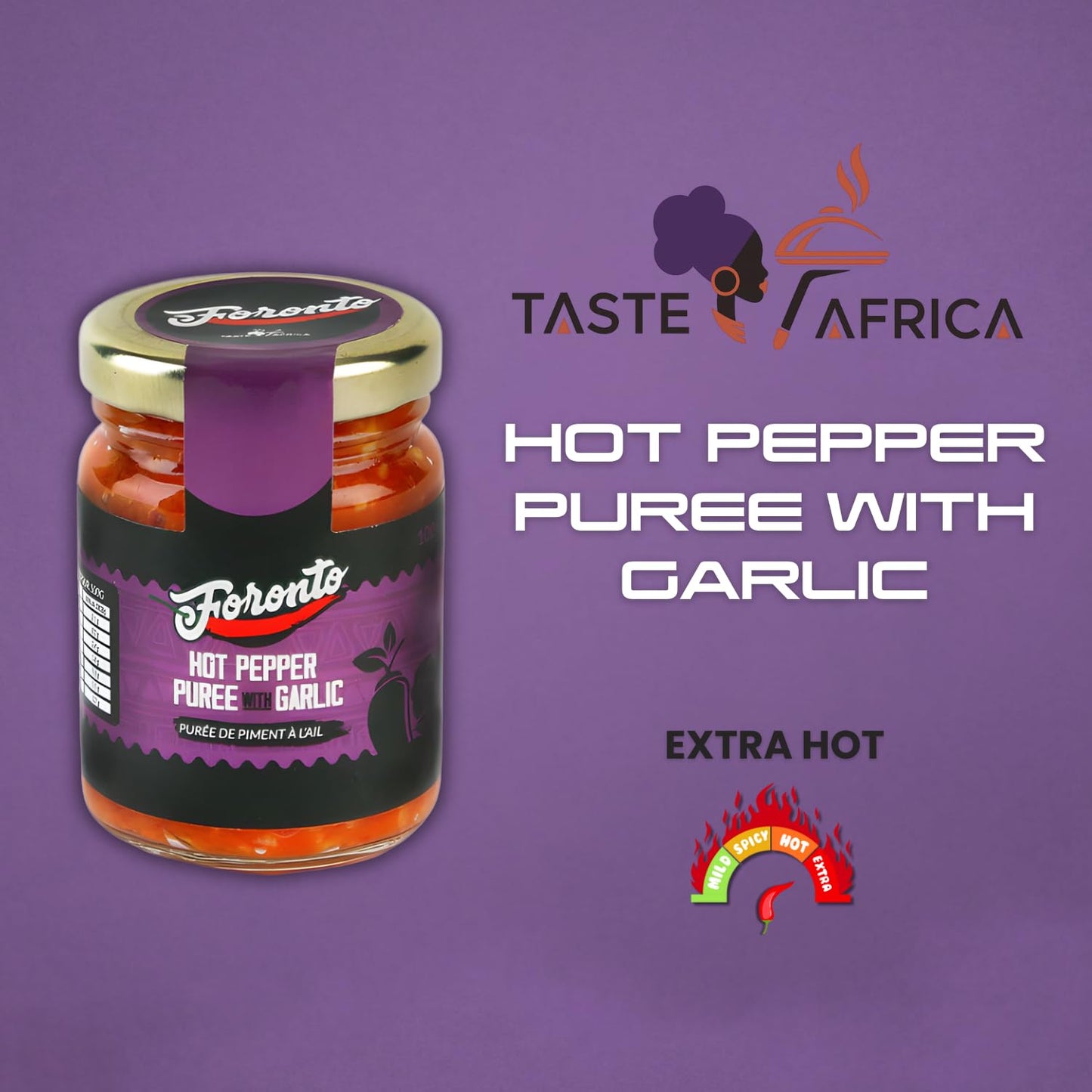 Authentic Taste Africa Pepper Sauces & Purees - Traditional West African Chili Sauce Made with a Variety of Peppers, Ginger & Garlic, Flavor-Packed