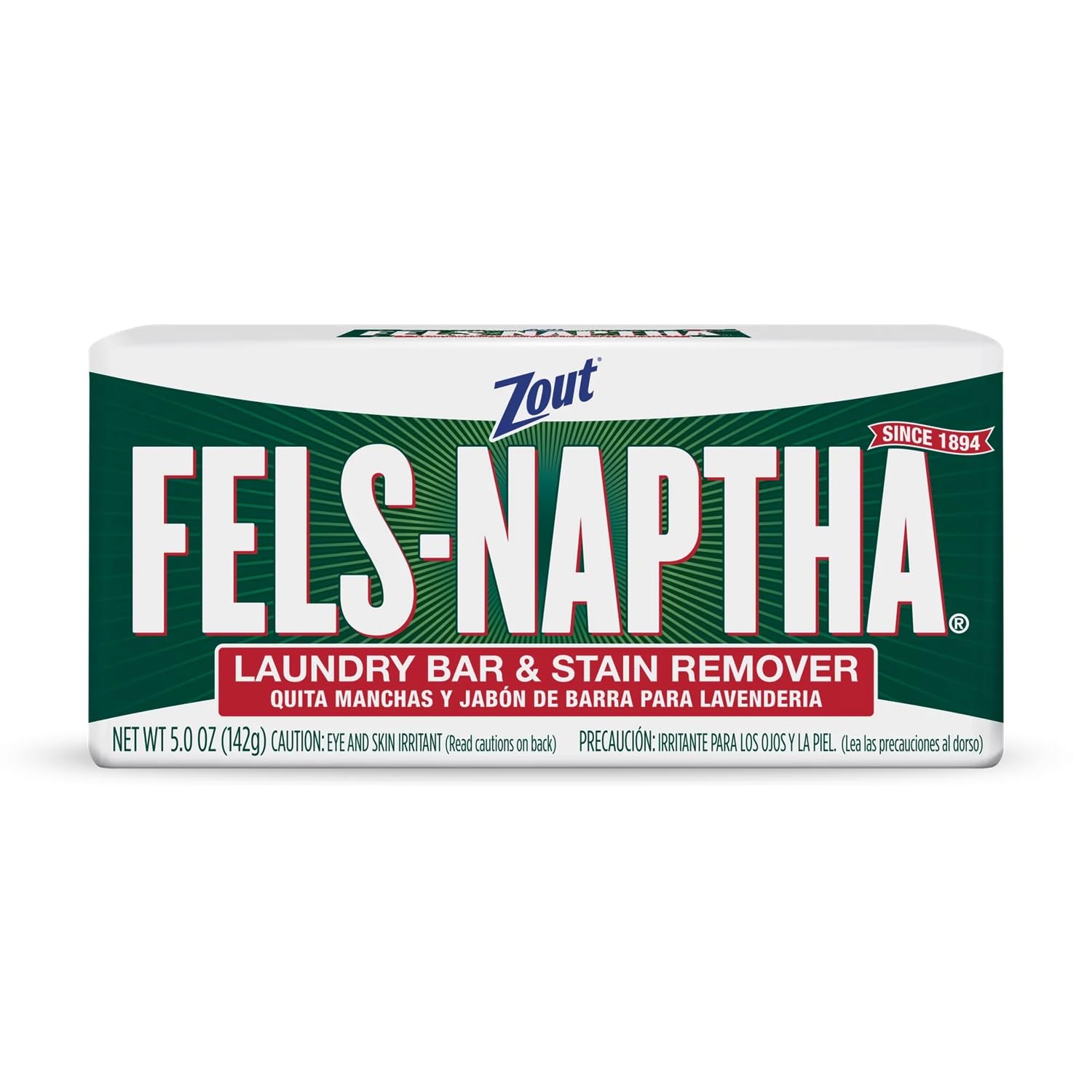 Fels Naptha Laundry Soap & Stain Remover Bar, Pack of 12