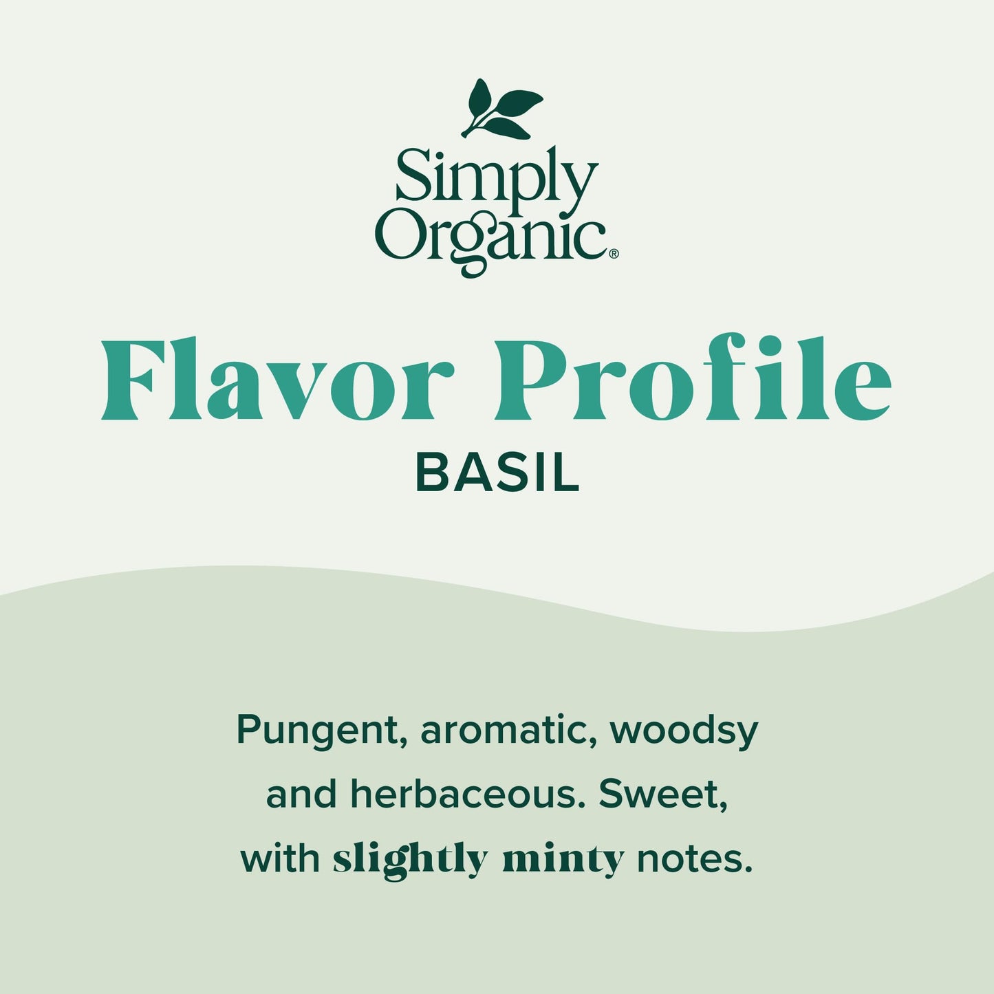 Simply Organic Pure Egyptian Basil Leaf, 0.54 Ounce Bottle, Cut and Sifted, Herbaceous and Aromatic, Popular on Pizza, Kosher