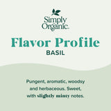 Simply Organic Pure Egyptian Basil Leaf, 0.54 Ounce Bottle, Cut and Sifted, Herbaceous and Aromatic, Popular on Pizza, Kosher