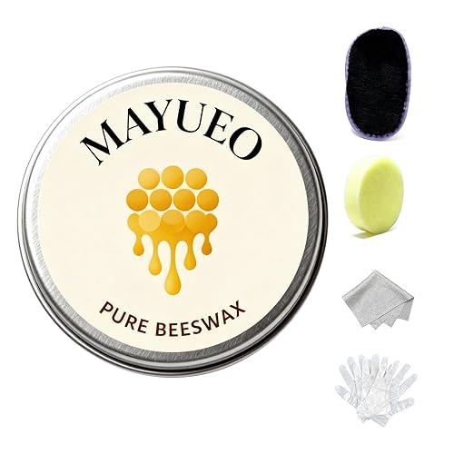 Mayueo 100ml-Beeswax Furniture Polish,Wood/Leather Conditioner + Polishing Tools- Natural Wood Polish with Sweet Orange Oil - Non-Toxic