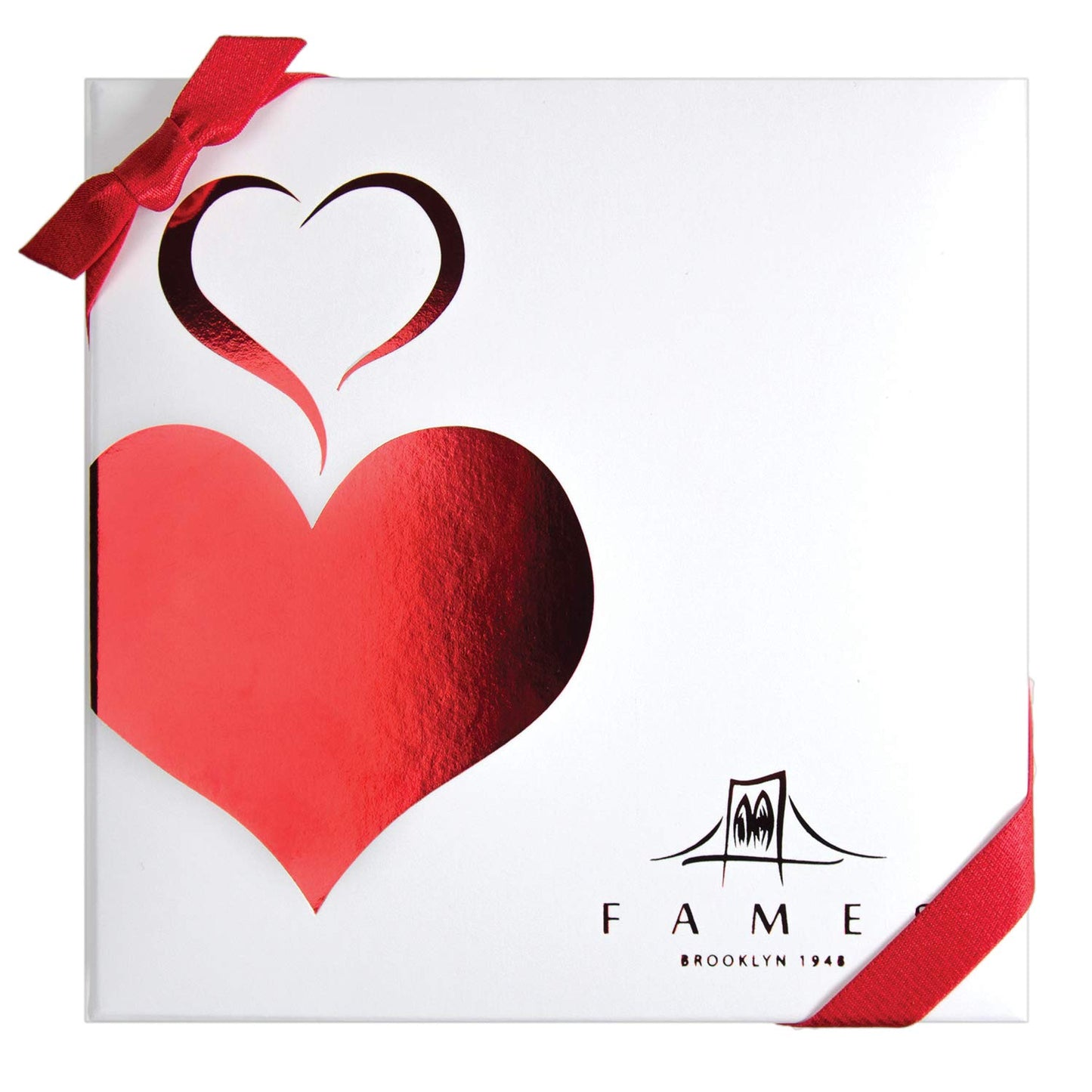 Fames Chocolate Heart gift Box - Pack of 2 Gourmet Chocolate Truffles (32 Pc) - Kosher, Dairy Free Artisan Chocolates for Valentine’s, Mother’s Day