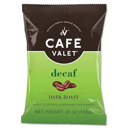 Café Valet DECAF Dark Roast Single Serve Coffee Packets - 84 Count - For Use with Café Valet Single Serve Cofee Makers - Disposable Brew Basket