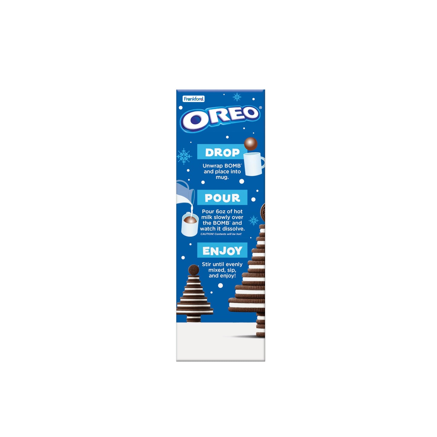 Frankford OREO Holiday Hot Chocolate BOMB Set with Cookie Flavored Melting Cocoa Balls with Marshmallows, 3 Count