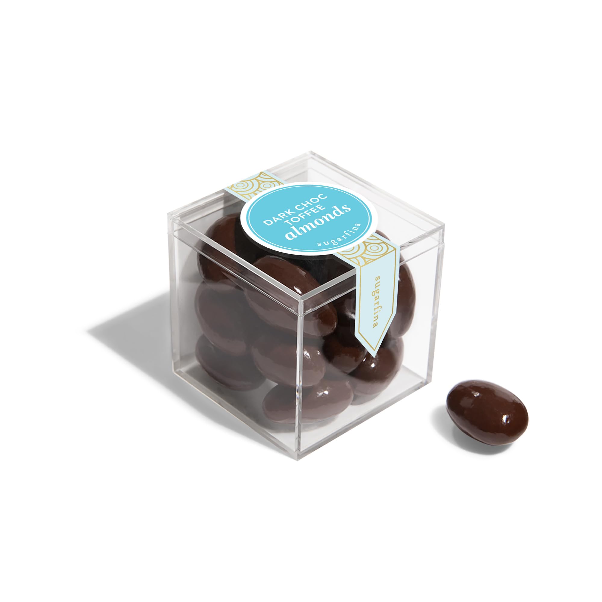 Sugarfina Dark Chocolate Toffee Almonds Small Candy Cube, Chocolate Bites, 2.7 oz, 3 Count