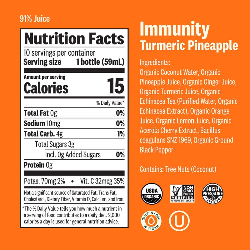 Suja Organic Daily Ritual Shot 30 Count Variety Pack | Immunity, Energy, & Digestion Functional Shots | Cold-Pressed Juice with Live Probiotics |