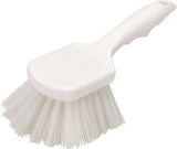 SPARTA Flo-Pac 8" Utility Scrub Brush with 2" Nylon Bristles, Plastic Pistol Grip Handle, Commercial Handheld Cleaning Brush, White