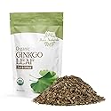 Halo Naturals Organic Ginkgo Leaf Cut & Sifted, 4 Ounces (Ginkgo biloba) USDA Certified | Resealable Pouch| Packaged in The USA