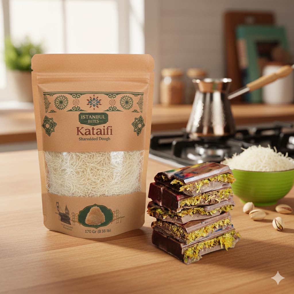 Istanbul Bites Premium Shredded Kataifi Dried Phyllo Dough | 170Gr. (0.38 lb) | Turkish Kadayif for Kunafa, Baklava & Viral Dubai Pistachio Chocolate