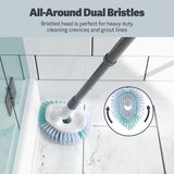 Casabella Tub and Tile Brush with 28 Inch Extendable Handle and Scrubber Pad
