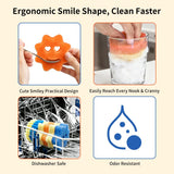 8 Pack Scrub Sponges, BIH Smile Dual-Sided Dish Sponge, 2 Shapes Temperature Sensitive Non Scratch Kitchen Sponges for Kitchen, Bathroom, Windows