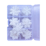 90Pcs Edible White Snowflakes Cake Toppers Christmas Winter Party Cupcake Decoration White and Blue