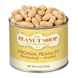 The Peanut Shop of Williamsburg Unsalted Williamsburg Virginia Peanuts, Non-Gmo Handcooked Salt Free - 9 Oz Tin